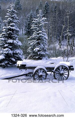 Wagon covered with snow, Telluride, Colorado, USA View Large Photo Image Stock Photograph - Wagon covered with snow, Telluride, Colorado, USA. Fotosearch