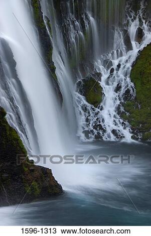 Stock Image - Waterfall in a forest, Burney Falls, McArthur-Burney Falls Memorial State Park, California, USA. Fotosearch
