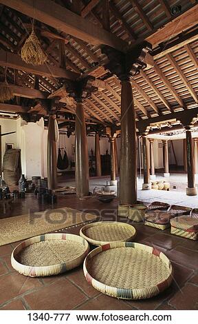 Wicker baskets and lids in a house, Dakshinachitra, Chennai, Tamil Nadu, India View Large Photo Image Stock Photo - Wicker baskets and lids in a house, Dakshinachitra, Chennai, Tamil Nadu, India. Fotosearch