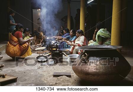 Women frying oil cakes, Chettinad, Tamil Nadu, India View Large Photo Image Picture - Women frying oil cakes, Chettinad, Tamil Nadu, India. Fotosearch