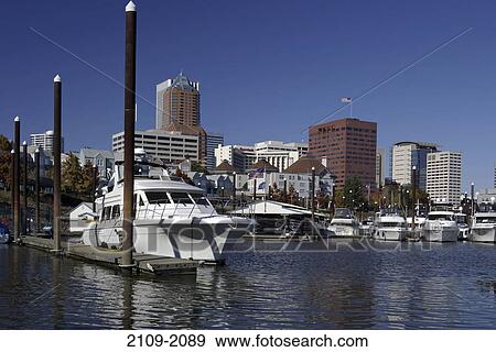 Yacht docked at a harbor, Portland, Oregon, USA View Large Photo Image Stock Photo - Yacht docked at a harbor, Portland, Oregon, USA. Fotosearch