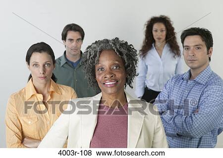 Businesswoman leading her team View Large Photo Image Stock Photo - Businesswoman leading her team. Fotosearch