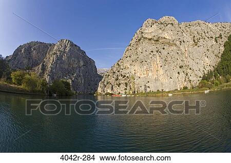 Cliffs along a river, Cetina, Omis, Dalmatia, Croatia View Large Photo Image Picture - Cliffs along a river, Cetina, Omis, Dalmatia, Croatia. Fotosearch