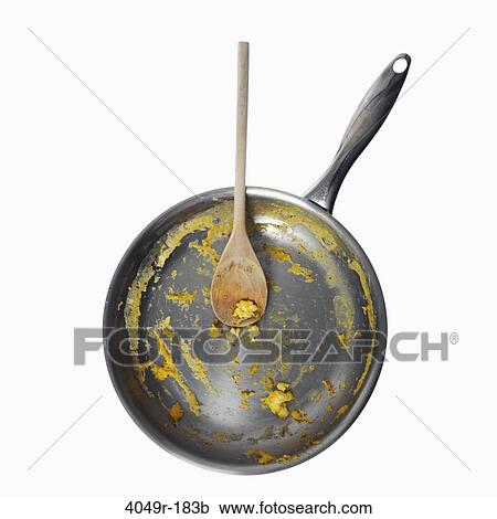 Close-up of an unwashed frying pan with a spoon View Large Photo Image Stock Image - Close-up of an unwashed frying pan with a spoon. Fotosearch