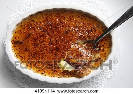 Picture - Close-up of Creme brulee in a bowl. Fotosearch