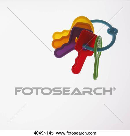 Close-up of plastic toy keys View Large Photo Image Stock Photography - Close-up of plastic toy keys. Fotosearch