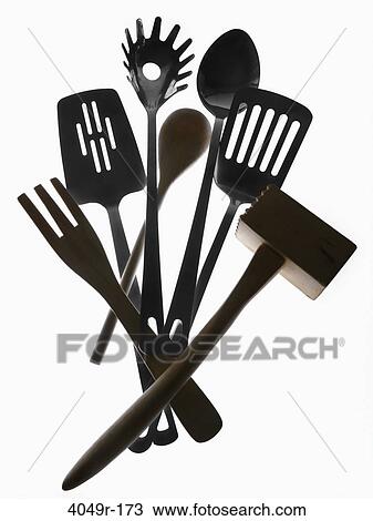 Close-up of serving utensils View Large Photo Image Stock Image - Close-up of serving utensils. Fotosearch