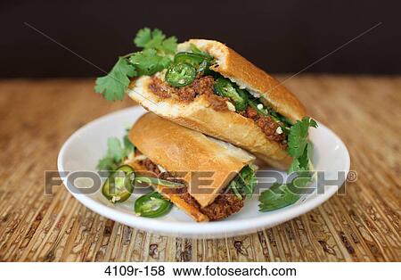 Close-up of Vietnamese sandwich View Large Photo Image Stock Photo - Close-up of Vietnamese sandwich. Fotosearch