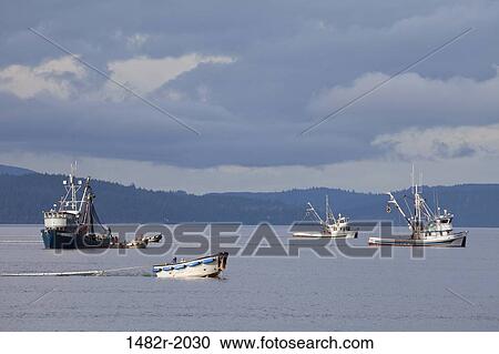 Fishing boats in the sea, Hood Canal, Seabeck, Washington State, USA View Large Photo Image Stock Image - Fishing boats in the sea, Hood Canal, Seabeck, Washington State, USA. Fotosearch