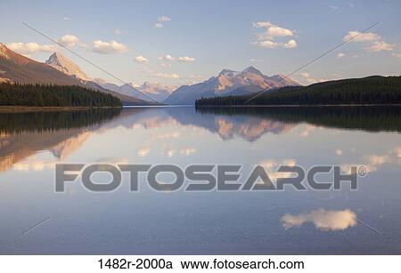 Maligne Lake at Sunset, Jasper National Park, Alberta, Canada View Large Photo Image Stock Image - Maligne Lake at Sunset, Jasper National Park, Alberta, Canada. Fotosearch