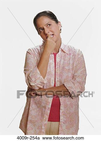 Mature woman thinking View Large Photo Image Stock Image - Mature woman thinking. Fotosearch