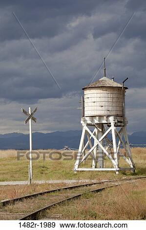 Stock Photo - Railroad Water Track, Fort Steele, British Columbia, Canada. Fotosearch
