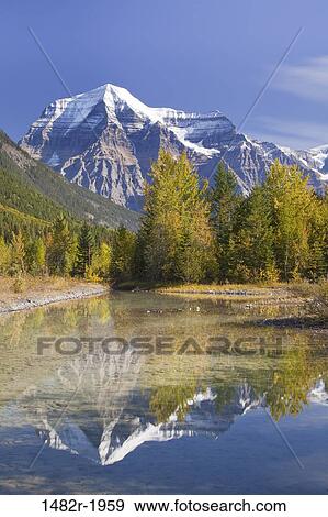 Stock Photo - Reflection, Mount Robson Provincial Park, British Columbia, Canada. Fotosearch