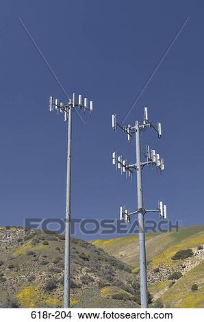 Cell phone towers, California, USA View Large Photo Image Picture - Cell phone towers, California, USA. Fotosearch