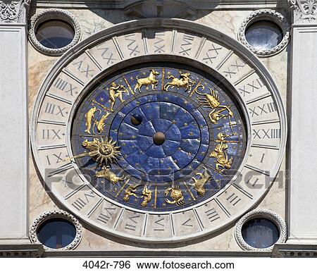 Close-up of astronomical clock, St. Mark's Clock, St. Mark's Square, Venice, Veneto, Italy View Large Photo Image Stock Photograph - Close-up of astronomical clock, St. Mark's Clock, St. Mark's Square, Venice, Veneto, Italy. Fotosearch