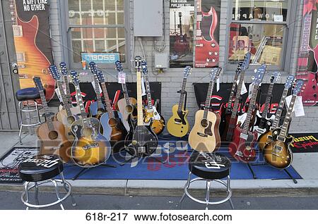 Guitars on display View Large Photo Image Stock Photo - Guitars on display. Fotosearch
