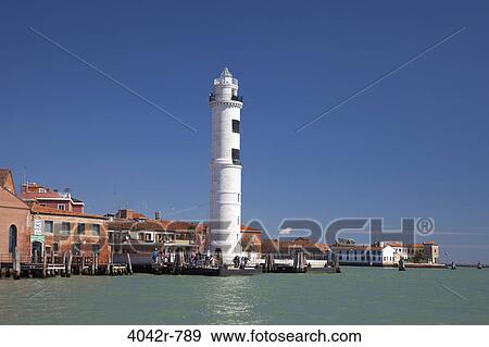 Lighthouse at the waterfront, Murano, Venice, Veneto, Italy View Large Photo Image Stock Photo - Lighthouse at the waterfront, Murano, Venice, Veneto, Italy. Fotosearch