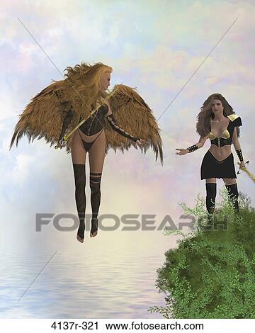 Arch angel offering help to a warrior View Large Photo Image Stock Image - Arch angel offering help to a warrior. Fotosearch