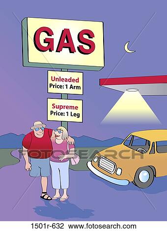 Stock Image - Arm & Leg Gas Prices 2006 Linda Braucht (20th C. American) Computer Graphics. Fotosearch