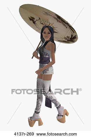 Asian girl with an umbrella View Large Photo Image Stock Photo - Asian girl with an umbrella. Fotosearch