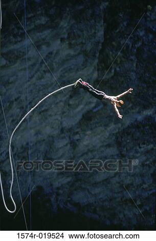 Picture - Bungee jumping, France. Fotosearch