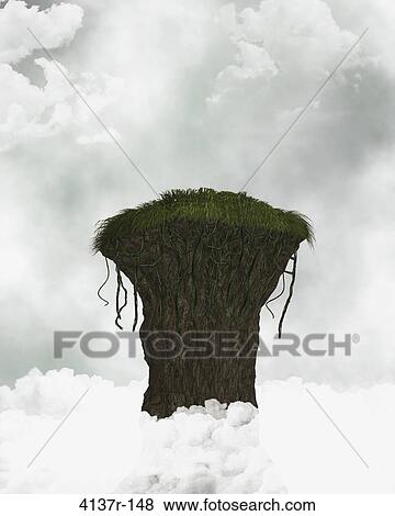 Stock Photo - Cliff In The Clouds Background. Fotosearch