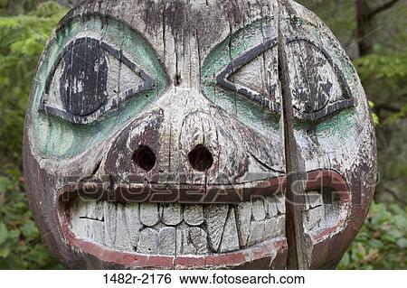 Close-up of a totem pole, Kasaan, Alaska, USA View Large Photo Image Stock Photograph - Close-up of a totem pole, Kasaan, Alaska, USA. Fotosearch