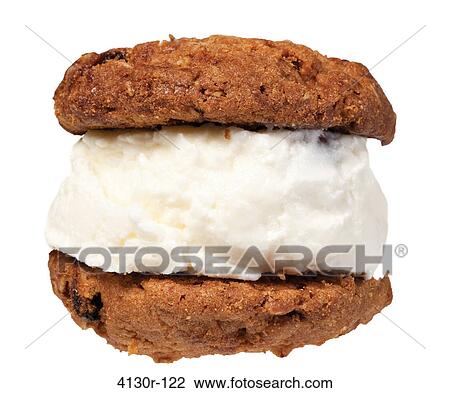 Close up of ice cream sandwich with oatmeal raisin and almond coconut cream View Large Photo Image Stock Image - Close up of ice cream sandwich with oatmeal raisin and almond coconut cream. Fotosearch