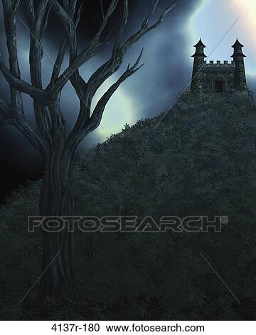 Stock Image - Dark Spooky Fairytale Background. Fotosearch