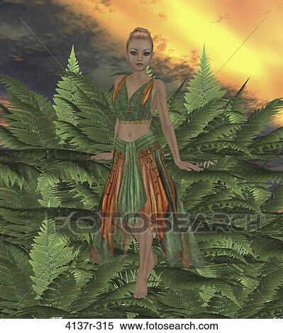 Fae standing on fern plants in the forest View Large Photo Image Stock Photography - Fae standing on fern plants in the forest. Fotosearch