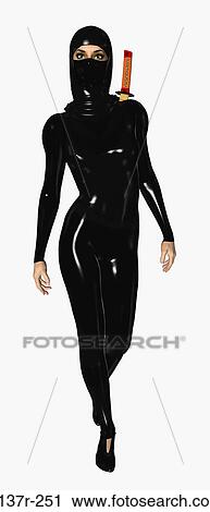 Female ninja in a standing pose View Large Photo Image Stock Image - Female ninja in a standing pose. Fotosearch