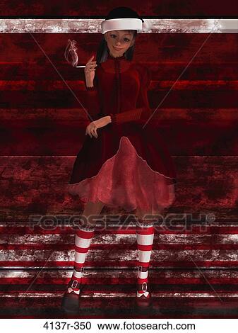 Goth santa's helper smoking a cigarette View Large Photo Image Stock Image - Goth santa's helper smoking a cigarette. Fotosearch
