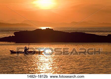 Kayakers at Sunset San Juan Island, Washington, USA View Large Photo Image Stock Image - Kayakers at Sunset San Juan Island, Washington, USA. Fotosearch