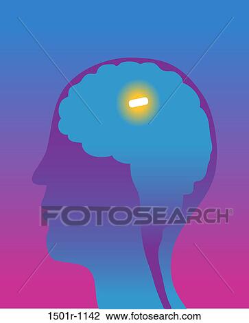 Man's brain with mental pill inside, cross section, illustration View Large Photo Image Stock Image - Man's brain with mental pill inside, cross section, illustration. Fotosearch