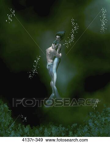 Mermaid couple embrassing underwater View Large Photo Image Stock Photo - Mermaid couple embrassing underwater. Fotosearch