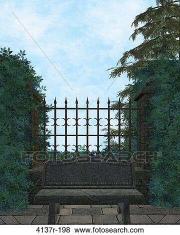 Outdoor forest background with a bench View Large Photo Image Stock Photo - Outdoor forest background with a bench. Fotosearch