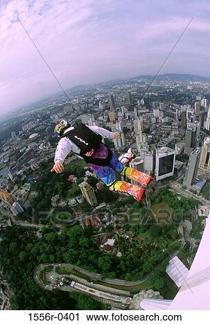 Person base jumping, KL Tower, Kuala Lumpur, Malaysia (fish-eye lens) View Large Photo Image Stock Image - Person base jumping, KL Tower, Kuala Lumpur, Malaysia (fish-eye lens). Fotosearch