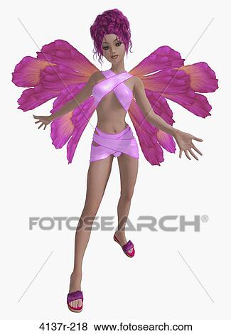 Pink fairy standing up with arms wide open View Large Photo Image Stock Photo - Pink fairy standing up with arms wide open. Fotosearch