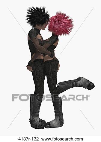 Sci fi couple kssing on a white background View Large Photo Image Stock Image - Sci fi couple kssing on a white background. Fotosearch