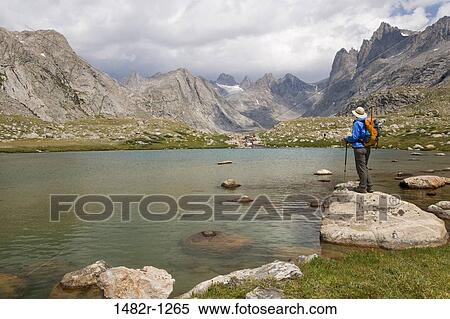 Side profile of a hiker standing at the lakeside, Titcomb Basin, Bridger-Teton National Forest, Wyoming, USA View Large Photo Image Stock Photography - Side profile of a hiker standing at the lakeside, Titcomb Basin, Bridger-Teton National Forest, Wyoming, USA. Fotosearch
