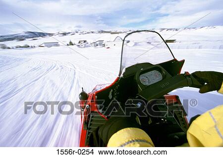 Picture - Snowmobile ride, Colorado, USA. Fotosearch