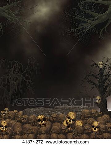 Spooky Dark Skull Background View Large Photo Image Stock Image - Spooky Dark Skull Background. Fotosearch