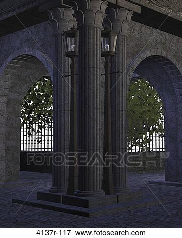 Street corner with street lamps with trees on a white background View Large Photo Image Stock Photo - Street corner with street lamps with trees on a white background. Fotosearch