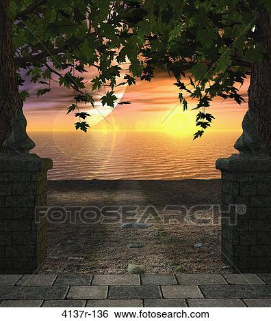 Sunset Outdoor Background View Large Photo Image Stock Photograph - Sunset Outdoor Background. Fotosearch