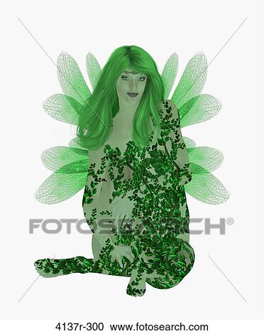 Translucent green fairy sitting down View Large Photo Image Stock Image - Translucent green fairy sitting down. Fotosearch