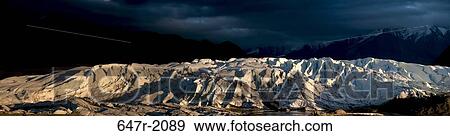 USA, Alaska, View of Matanuska Glacier at sunset View Large Photo Image Stock Photo - USA, Alaska, View of Matanuska Glacier at sunset. Fotosearch