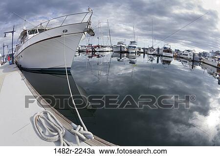 Stock Image - USA, Washington State, Bremerton Marina. Fotosearch