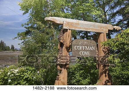 Welcome sign, Coffman Cove, Prince Of Wales Island, Alaska, USA View Large Photo Image Stock Photo - Welcome sign, Coffman Cove, Prince Of Wales Island, Alaska, USA. Fotosearch