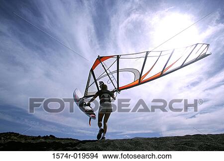 Picture - Windsurfing. Fotosearch