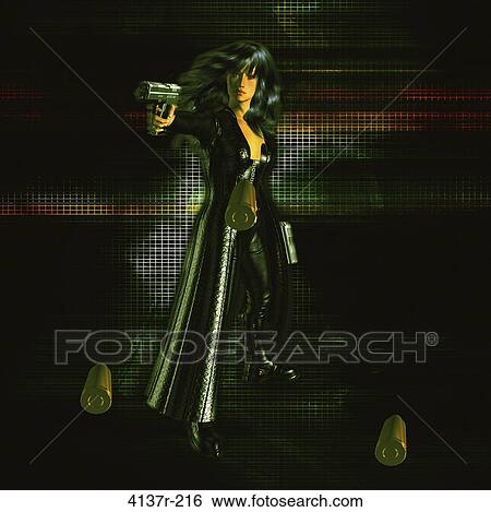 Woman holding guns and bullets coming at her View Large Photo Image Stock Photograph - Woman holding guns and bullets coming at her. Fotosearch